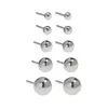 100% 925 Sterling Silver Round Ball Stud -oorbellen voor dames oorpiercing sieraden studs oordingen Brincos fijne sieraden bruiloftsfeestjes geschenken