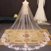 Cabelo de casamento lantejous de jóias de casamento lace apliques véu de casamento de 3 metros de comprimento véu de noiva de uma camada Catedral véu para acessórios de casamento na noiva