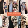 Tattoo Transfer Waterproof Tattoo Stickers Men Women Durable Flower Arm Sexy Geisha Ins Wind Leg Art Scar Covering Simulation Sticker 240427