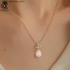 Подвесные ожерелья Orsa Jewels 925 Серебряное серебро натуральное пресноводное жемчужное ожерелье Женское жемчужное подвесное день рождения подарки GPN43 Q240426