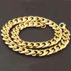 Brins Taille personnalisée 5/8/10/12/15/17 / 19 mm Collier pour hommes en acier inoxydable Chaîne Gold Homme Bijoux Gift 240424