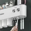 Tandborstehållare Badrumstillbehör Tandbensstativ Vägg som används för automatisk fördelning av tandborsteställ och toalettställ 240426