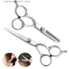 Hair Scissors Hair cutting scissors 5/6-inch cutting thin styling tools stainless steel salon hair clippers regular flat teeth blades Q240426