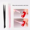 Tools Silicone Nail Art Tweezers With Pressing Head Double Ended Nail Stickers Rhinestones Pick Up Clip Makeup Eyelash Extension Tools