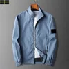 Stone Jacket luxe merk Mens jas klassieke driehoek jas mode jeugd losse jas winddichte dunne jas casual ritsjacks capuchies lagen top