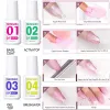 Liquidi mafanails glitter immersione in polvere un chiodo con base/coat top/attivatore/spazzola saver da 10 ml di immersione da 10 ml sieta set set utensile