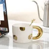 Mugs Creative Electroplated Ceramic Mug Office Large Handle Coffee Home Breakfast Cup Juice Milk Cups Couple Water