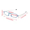 Cadre Unisexe Pliage Lunettes de lecture avec verres Case Men Femmes Femmes Télescopic Jambes Rotation Presbyopie Eyeglass Vision Care +1.04.0