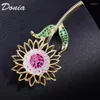 Spille Donia gioielli coreani tendenza della moda girasole spille micro-set color zircone accessori per matrimoni femminile femminile