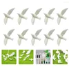 Dekorativa blommor 10 PCS Mini Fairy Figures Little White Pigeon Model Artificial Miniature Decor Lovers