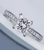 Fashion Jewelry Princess Cut 1ct GEM 5A Zircon Stone 925 Sterling Silver Women Engagement Fead Band Ring SZ 411 Gift58933881065429