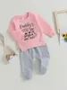 Clothing Sets Baby Boy Clothes Mommy S Little Man Long Sleeve Hooded Romper Stretch Jogger Pants Infant Fall Winter Outfit