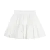 Scherma femmina femmina Pure Cotton Berlot Germetto White Leaf Border Guard Showing Skirt Small Cake Cuffy Short A-Line