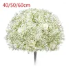 Decorative Flowers Wedding Background Decoration Artificial Rose BabysBreath Flower Row Floral Arrangement Road Lead Ball Table Centerpiece