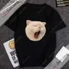 T-shirty męskie T-shirt Męskie Męskie T-sens Śliczny kot humorystyczny huh meme krótkie rękawy Y2K ubranie ulica śmieszne prezent manga Q240426