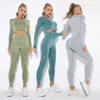 KPYP Women’s Tracksuits 2017 Seamless Fitness -Fitness -Set Push Up Fitness Leg Training Crop Top Womens 1/2 -Tiefe enge Set Yoga Set Sportswear 240424