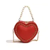 Totes Red Love Bags Women's 2024 Chaîne polyvalente épaule simple Sacs à bandoulière Luxur