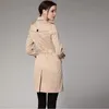 Designer Women's Jacket Women's Trench Coat Jacket and Autumn Midi Trench Coat Korean Fashion Fall/Winter Clothing Belt