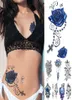 Tatuagem de tatuagem impermeável adesivo azul rosa peony flores flash tatuagens cruzadas corpora braço corporal braço de manga falsa tatoo mulheres homens3507146