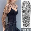 5NAI Tattoo Transfer Large Arm Sleeve Tattoo Lion Crown King Rose Waterproof Temporary Tatoo Sticker Wild Wolf Tiger Men Full Skull Totem Fake Tatto 240427