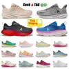 Gratis verzending x2 Gele casual schoenen Clifton 9 Designer Pink Bondi 8 Black 8s Kawana Carbon X Red Cloud Lilac Purple One Summer Song Ice Luminary Green Spring Trainers