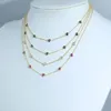 Choker 2024 Classic Colorful Cz Zirconia Paved Heart Thin Cuban Link Chain Necklace Arrived Fashion Women Jewelry