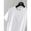 T-shirt pour femmes Designer haut de gamme!Triangle blanc top top tridimensionnel couloir un coloride de coton en vrac
