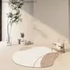 Mattor cirkulära vardagsrum mattan modern minimalism oregelbundet stort område sovrum dekoration hårflicka konst populär vintergolvmatta q240426