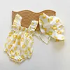 Rompers Summer Newborn Vêtements Bodys Bodys Bodys Bodys Floral Bodys Bodys Bodys One Piece Hat H240426