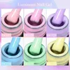 Esmalte de uñas a través de 7 ml de gel luminoso esmalte de uñas Macaron Candy Colors Hot Colors Neon Glow-in-Dark Sumin