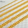 Strands Long Chain Necklace Cuban Chain Necklace Basic Punk Gold Stainless Steel Mens 5/7mm Necklace Jewelry 240424