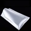 Partihandel matt vit återförslutningsbar aluminiumfolie Zip Lock Package Pouch Food Storage Bag Teacks Långtidsförpackning Mylar Foil Bag LL LL