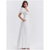 Robes décontractées de base élégantes et chic belles manches bouffantes courtes robes maxi robes de bal de fête tenues de fête d'été blanc pour femme 2023 dro dh3pg