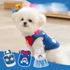 Vêtements pour animaux de compagnie bleu pour animaux de compagnie Bleu Pippy Puppy Anti-Shedding Vêtements en peluche à deux pattes