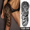 Tatuaż Transfer duży wodoodporny tymczasowy naklejka na tatuaż czarna noga uda seksowna body Art Art Fałszywe tatuaże dla dorosłych mężczyzn Kobiety Tatoo ramię rękaw 240427