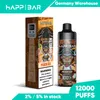 Blue Razz Strawberry waterelon fruit puff vapes disposable Happ Bar HS12000 slim vape 12000 12K puffs with rechargeable battery and refillable juice