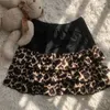 Юбки корейский стиль Kawaii Y2K Мини -юбка Женщины винтаж Harajuku Leopard Print Инди -эстетическая модная летняя одежда