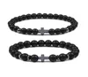 Brins de perles 8 mm hommes Bracelet Natural Lava Stone Beads Meditation Hematite Jésus Bracelets minces Bangles Femmes Bijoux GiftsBe7929988