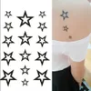 Qvyc tattoo overdracht vinger polsarm sticker waterdichte henna tijdelijke tatoeages body art zomerstijl holle sterren wateroverdracht flash tattoo 240426