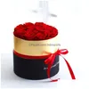 Dekoratif çiçek çelenkleri kırmızı gerçek korunmuş gül ebedi çiçek kutu seti buket anneler günü hediye romantik yıldönümü damlası de dhvwl