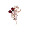 Broches rubis bauhinia ramine de fleur de cristal fleur broche bac à revers corsage de mariage bijoux pour femmes bijoux cadeau