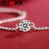 Colliers pendants Nouveaux DJMax Original 925 Serling Silver Mens Diamond Cuban chaîne 1-3CT Collier de diamant Moisanite Q240426