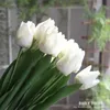 12PCS/LOT Hurtowa druk 3D Prawdziwy dotyk sztuczne tulipany Wysokie symulacja lateksowe kwiaty Tulip Fałszne wesele dekoracyjny Tulip 240415