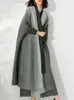 Women's Trench Coats Miyake Gradient Pleated Coat For Women Bat Sleeve Scarf Collar Long Windbreaker Female Fashion Clothing Capas Para