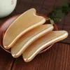 Plaque de grattage de corne naturelle Gua Sha Board Spa Massage Tool Ox Horne chinois Masse-corps du corps traditionnel Grandincheur Acupuncture 240416