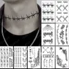 Trasferimento tatuatore impermeabile temporaneo tatuaggio adesivo filo spinoso colletto flash maschi da tatuaggio peccatore pistola ragno da polso corpo arte tatua