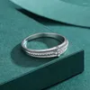 Clusterringe 925 Sterling Silber Zirkon Cross Ring für Frau Mädchen Einfache Hollow -out Geometrische Design Schmuckparty Geschenkvertastung