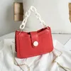 Shoulder Bags Fashion Stone Pattern Women Chain Bag Simple Handbag Small Phone Clasp Purses Wrist Black Green Pink Red White 2024