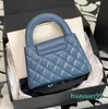Designer -Mirror Quality Mini Shopping Sag Woman Handbag Handbag 19cm Calfskin Crossbody Bodage Sacs Chain