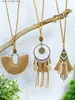 Colliers pendentifs Style de vacances ethnique Collier en bois Pulllaon plage Voyage de vacances Assordi